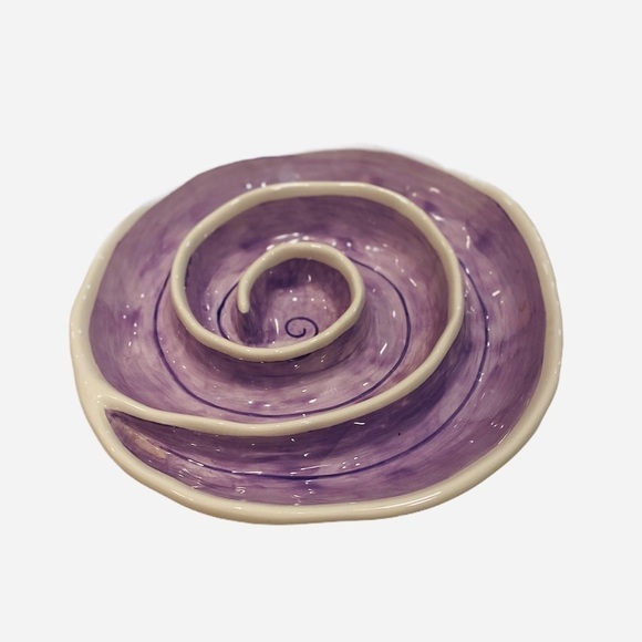 Department 56 Purple Swirl Divided Serving Dish for Dips, Sauces, Oils - Picture 1 of 4